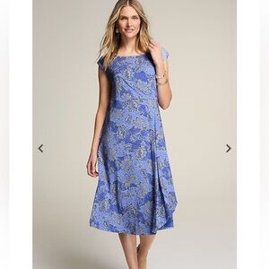 J. Jill Wearever Draped A-Line Dress Size Clearwater Exquisite Floral NWT